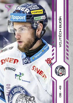 Vojtech Budik Liberec Tipsport ELH 2024/25 SportZoo 2. serie Purple Iceberg /60 #303
